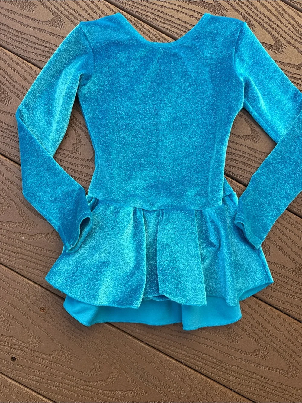 Mondor blue velvet look sparkle dance wear SZ 4-6